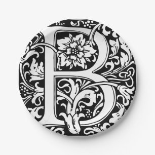 Letter B Middeleeuwse Monogram Art Nouveau Papieren Bordje