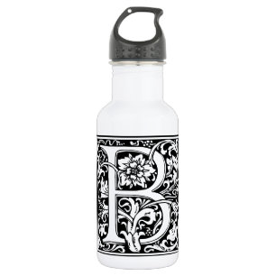 Letter B Middeleeuwse Monogram Art Nouveau Waterfles