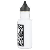 Letter B Middeleeuwse Monogram Art Nouveau Waterfles (Rechts)