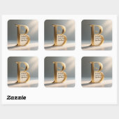 Letter B – Moderne Minimaal Lettertypeontwerp Vierkante Sticker (Vel)
