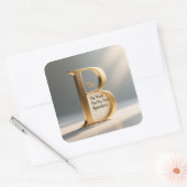 Letter B – Moderne Minimaal Lettertypeontwerp Vierkante Sticker (Envelop)