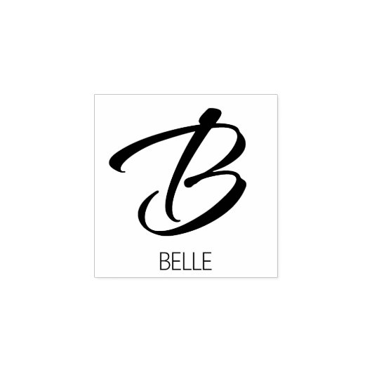 Letter B Monogram Aangepaste rubberen stempel (Afrduk)