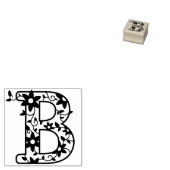 Letter B Monogram Bloemen Rubberstempel (Gestempeld)