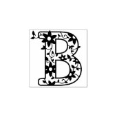 Letter B Monogram Bloemen Rubberstempel (Afrduk)