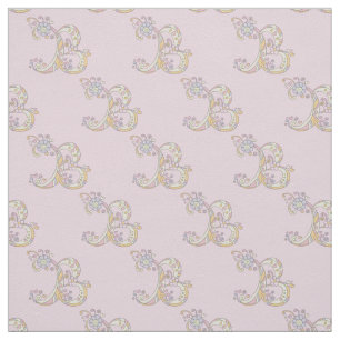 Letter B monogram decoratieve tekst aangepaste sto Stof