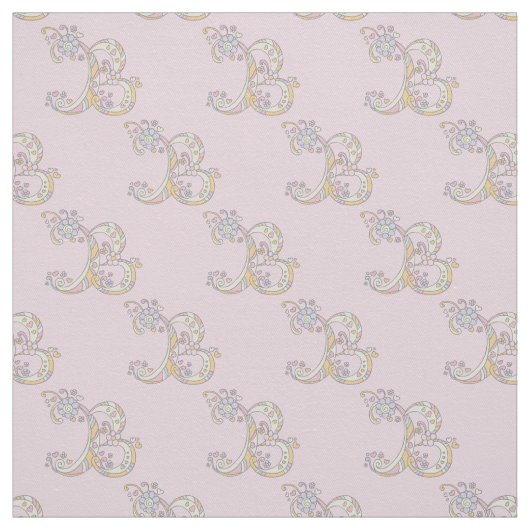 Letter B monogram decoratieve tekst aangepaste sto Stof (Swatch)