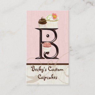 Letter B Monogram Dessert Bakery-Visitekaartjes Visitekaartje