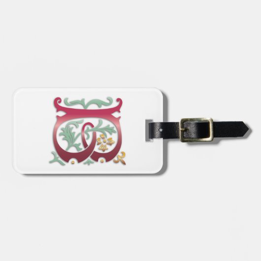 Letter B Monogram Fleur de lis Bagagelabel (Voorkant horizontaal)