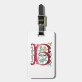 Letter B Monogram Fleur de lis Bagagelabel (Voorkant verticaal)