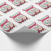 Letter B Monogram Fleur de lis Cadeaupapier (Hoek)