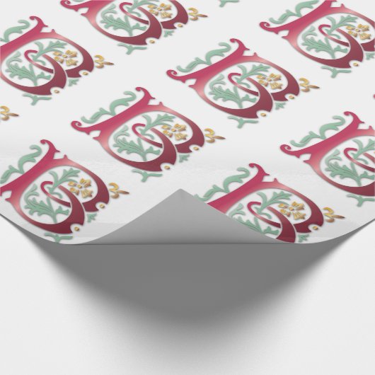 Letter B Monogram Fleur de lis Cadeaupapier (Hoek)