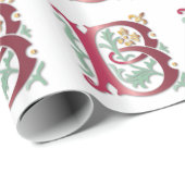 Letter B Monogram Fleur de lis Cadeaupapier (Rol Hoek)