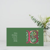 Letter B Monogram Fleur de lis Feestdagenkaart (Staand voorkant)