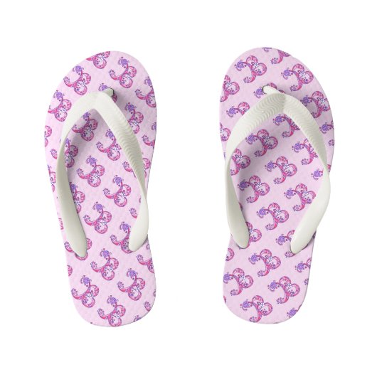 Letter B monogram flip flop thangen (Voetbed)