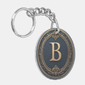 🔷 Letter B Monogram Geschenk voor Hem 🔑 Sleutelhanger (Voorkant Links)