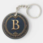 🔷 Letter B Monogram Geschenk voor Hem 🔑 Sleutelhanger (Achterkant)