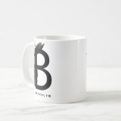 Letter B Monogram Gold Foil tropisch gepersonalise Koffiemok (Voorkant links)
