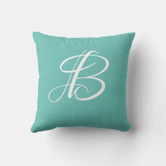 Letter B Monogram Initiaal Aangepast Kussen (Achterkant)
