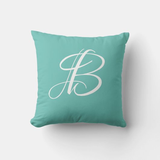 Letter B Monogram Initiaal Aangepast Kussen (Voorkant)