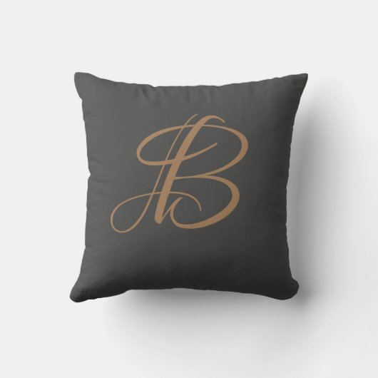 Letter B Monogram Initiaal Aangepast Kussen (Achterkant)
