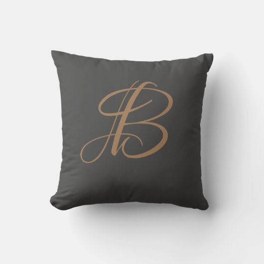 Letter B Monogram Initiaal Aangepast Kussen (Voorkant)
