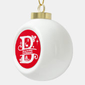 Letter B Monogram Initiaal Familienaam Greep Keramische Bal Ornament (Rechts)