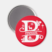 Letter B Monogram Initiaal Familienaam Greep Magneet (Voorkant / Achterkant)