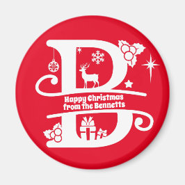 Letter B Monogram Initiaal Familienaam Greep Magneet