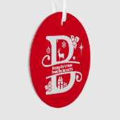 Letter B Monogram Initiaal Familienaam Greep Ornament (voorkant)