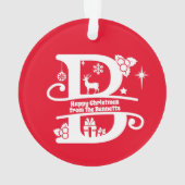 Letter B Monogram Initiaal Familienaam Greep Ornament (achterkant)