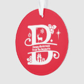 Letter B Monogram Initiaal Familienaam Greep Ornament (voorkant)