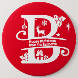 Letter B Monogram Initiaal Familienaam Greep Ronde Button 6,0 Cm