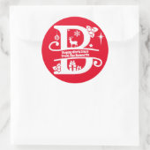 Letter B Monogram Initiaal Familienaam Greep Ronde Sticker (Tas)