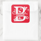 Letter B Monogram Initiaal Familienaam Greep Vierkante Sticker (Tas)