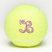 Letter B monogram meisjes gepersonaliseerde doodle Tennisballen (Voorkant)