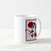 Letter B Monogram met Rode Rozen Koffiemok (Voorkant rechts)