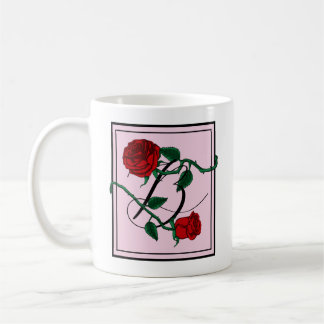 Letter B Monogram met Rode Rozen Koffiemok