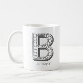 Letter B monogram moderne naam Koffiemok (Links)