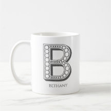 Letter B monogram moderne naam