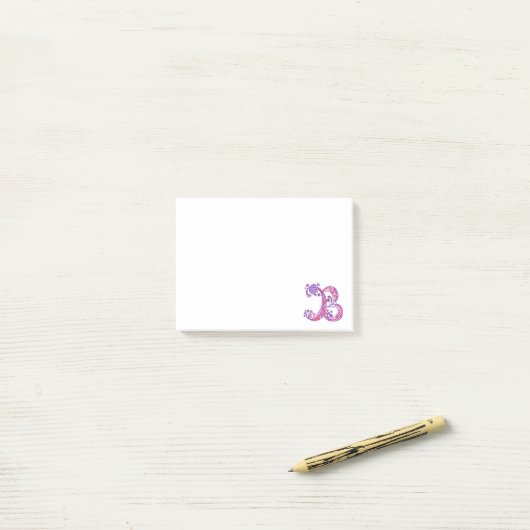 Letter B monogram post het merkt op Post-it® Notes (Op bureau)
