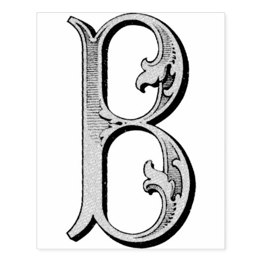 Letter B Monogram  Rubber Kunststempel Rubberstempel (Afrduk)