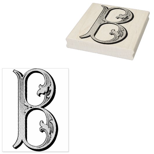Letter B Monogram  Rubber Kunststempel Rubberstempel (Gestempeld)