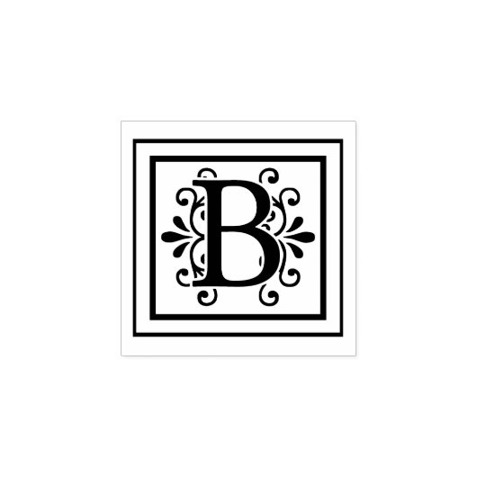 Letter B Monogram Rubberstempel (Afrduk)