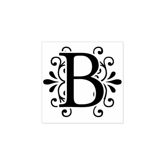 Letter B Monogram Rubberstempel (Afrduk)