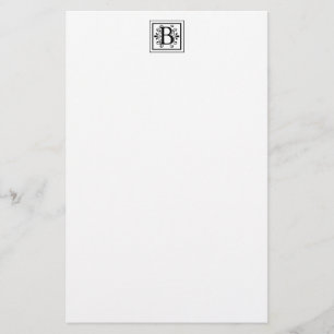 Letter B Monogram Stationery Briefpapier