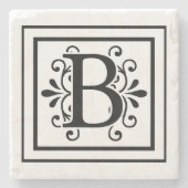 Letter B Monogram Stone Onderzetters (Voorkant)