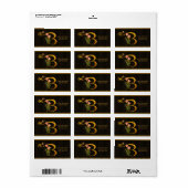 Letter B Monogram Tulp Vlinder Adreslabels Etiket (Full Sheet)