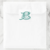 Letter B Monogram Vierkante Sticker (Tas)