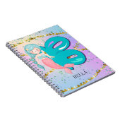 Letter B Monogram Waterverf Cute Mermaid Nursery Notitieboek (Rechterzijde)