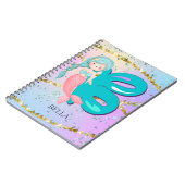 Letter B Monogram Waterverf Cute Mermaid Nursery Notitieboek (Linkerzijde)